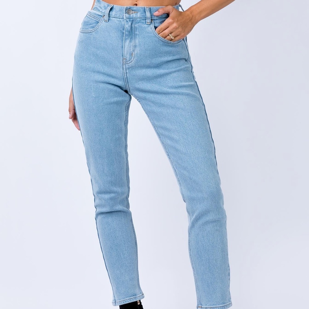 AFENDS BLONDIES STONE BLUE HIGH WAIST SLIM JEANS